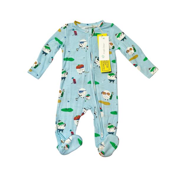 NWT Angel Dear Golf Bamboo Footie PJs Size 3-6m - Picture 1 of 5